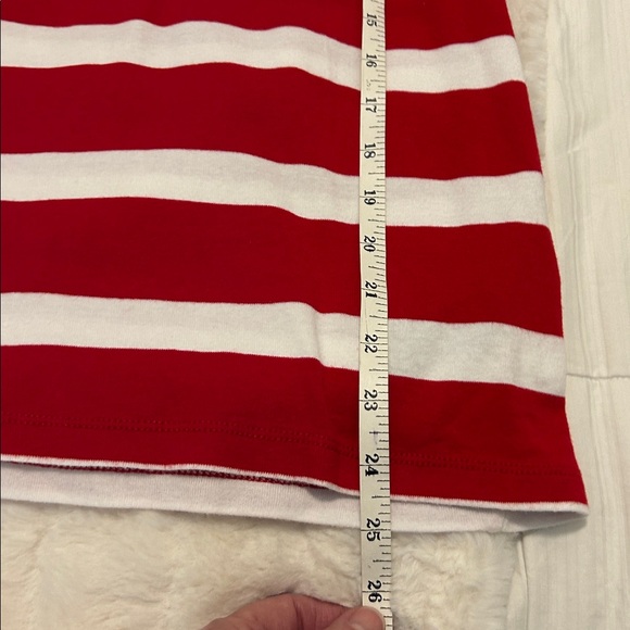 Lauren Ralph Lauren Red and White Striped Mid Sleeve Top Size XL - Picture 8 of 11